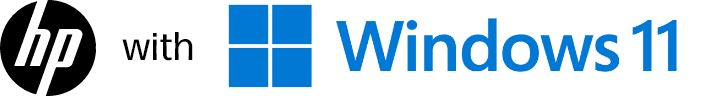 HP logo + Windows 11 logo